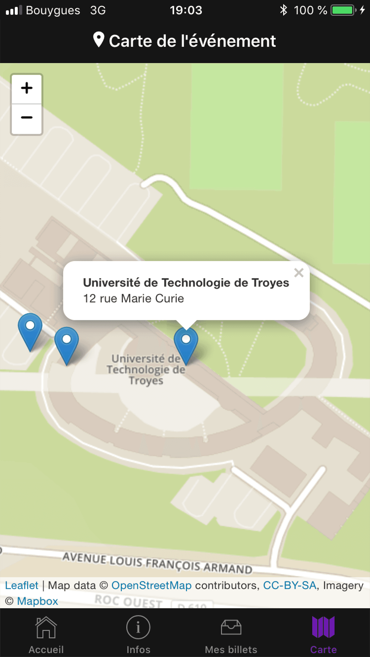 Billetterie BDE — app screen