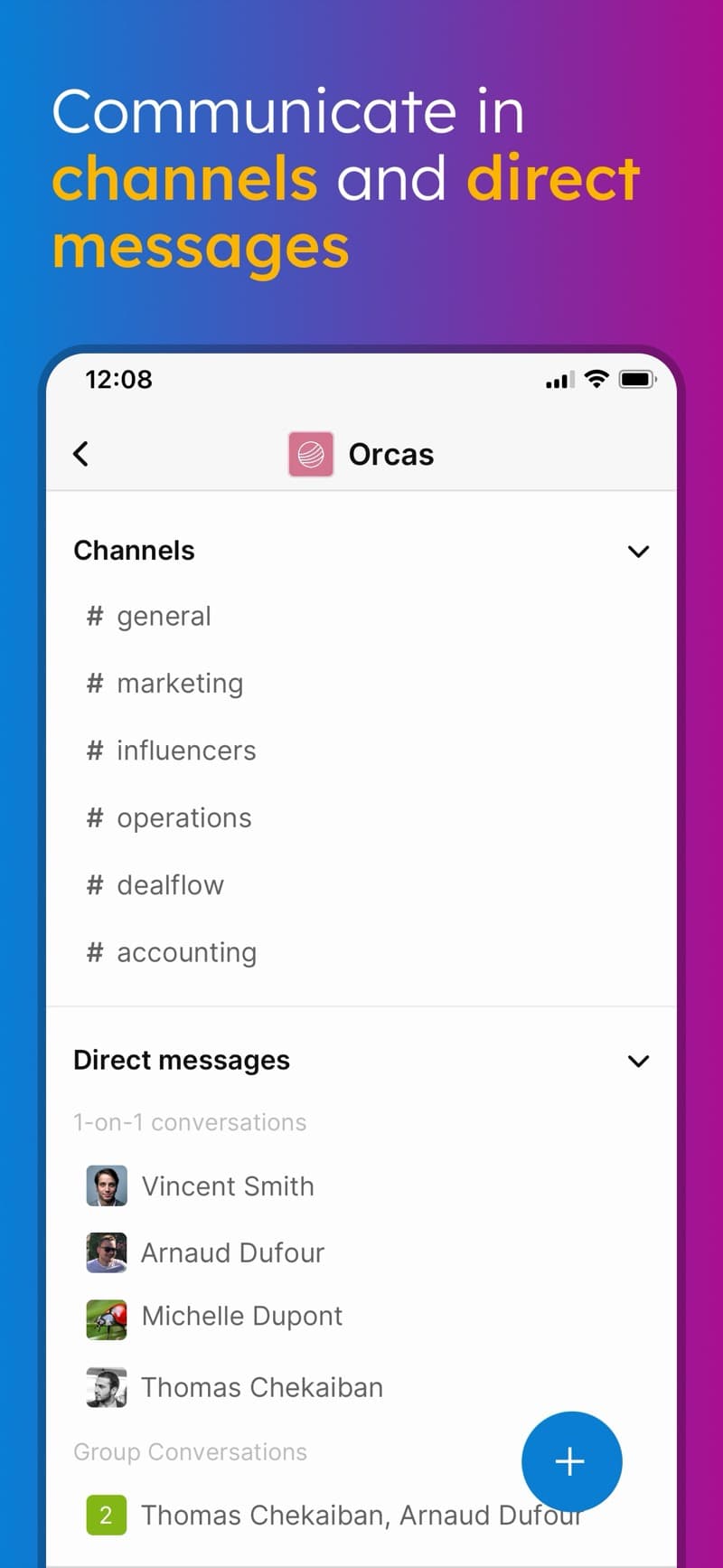 Roger — écran de l'application